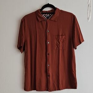 Express Men's Casual Terracotta Button Down Shirt